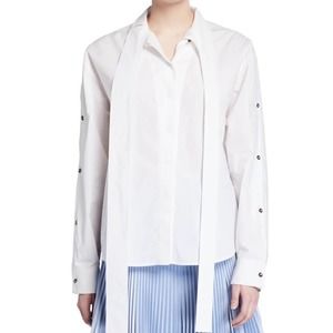 Elegant White Blouse with Tie Detail